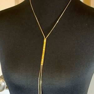 LUCKY BRAND Vertical Bar Y Slider Bead Necklace